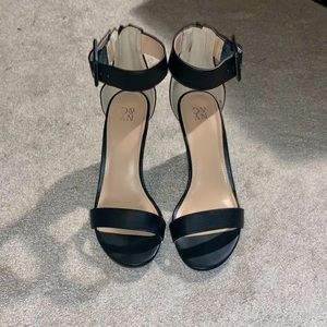 New York & Co Black & Brown Wedge Sandals. 3in wedge. Two Toned. Size 9.